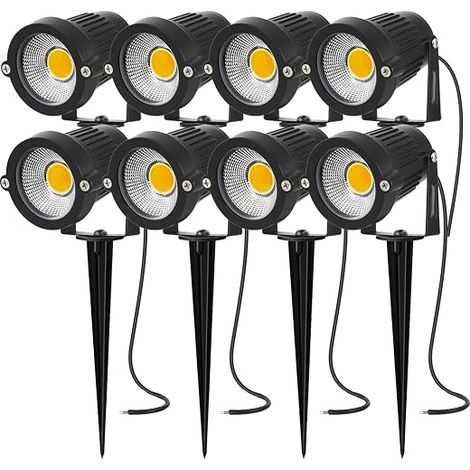 Spot LED Extérieur avec Piquet COB 5W IP66 Étanche Orientable Projecteur Spot Led Lampe de Jardin Éclairage pour Chemins Balcon Terrasse Hôtel Pelouse LED Lumière Blanc Chaud 12V 24V (1/5)