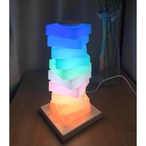 Lampe de bureau tactile rechargeable Rainbow Cube, lampe de chevet arc-en-ciel, veilleuse, intensité variable (1/5)
