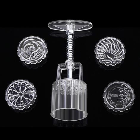 1 Ensemble moule à gâteau, presse manuelle, motifs fleurs animaux, plastique ABS, 50g, pâtisserie maison (1/5)