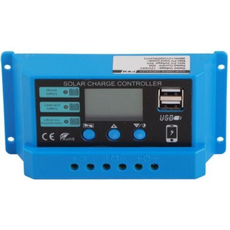 Regolatore di carica solare 12V 24V, regolatore di carica per pannelli solari, adatto per camper domestici, 20A -Crezuo