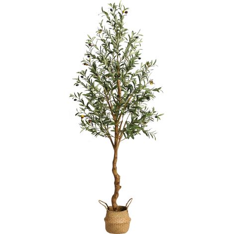 Olivier Artificiel 180cm - Arbre Décoratif Réaliste avec Fruits et Pot Décoration (1/5)