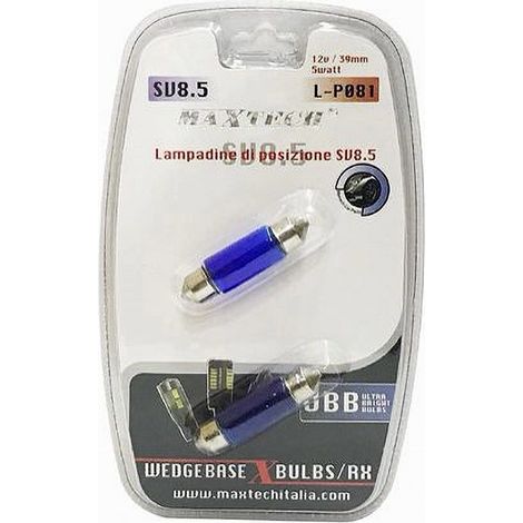 Trade Shop - POSITIONSLAMPEN SV8.5 12V 39MM 5W MAXTECH L-P081 ULTRAHELLE LAMPEN - (1/2)