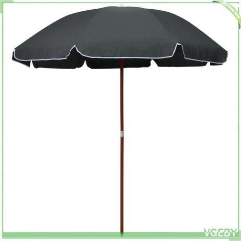 Parasol de jardin - FAFEICY - 47805 - 210 cm diamètre - Mât acier 32 mm - Anthracite, anti-UV (1/5)