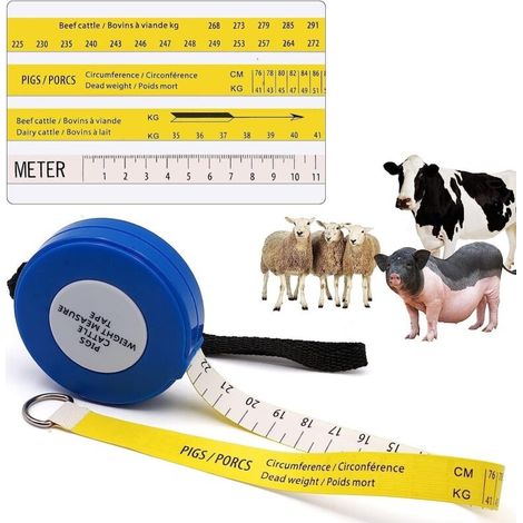 Ruban à mesurer pour le poids des bovins 250 cm Rétractable pour le corps de l'animal (1/5)
