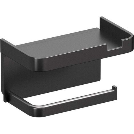 Porte Papier Toilette, Support Papier Rouleau sans Percage Derouleur Papier WC,Distributeur Papier avec Tablette, Acier INOX Auto-adhésive et Mural pour Salle de Bain Suspension murale sans clous (1/5)