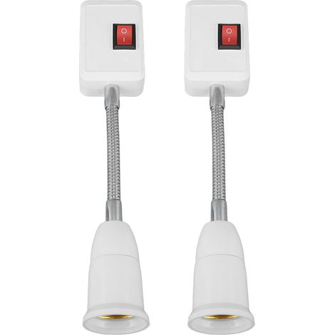 Flexible E27/E26 Lampenfassung mit Schalter und EU-Stecker, 360°-Lampenhalter für 110-240V-Glühbirnen, 2 Stück (1/5)