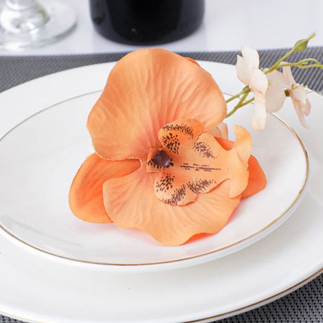 Anneau pour Serviette de Table Artificiel Fleur - Lot de 1 - Blanc/bleu/orange/rose/champagne - Diamètre 4.5cm - Coton (1/5)