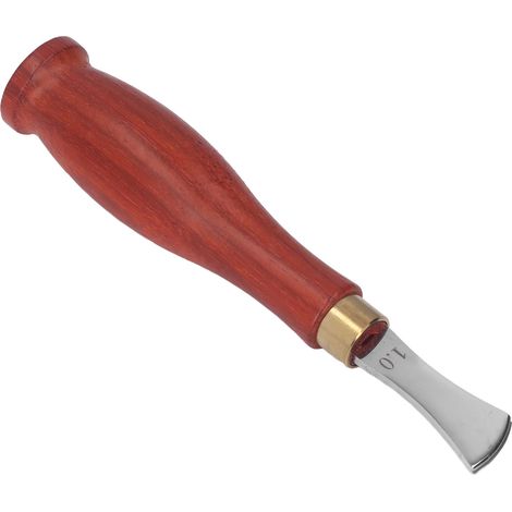 Lame à biseauter le cuir 1mm, acier inoxydable antirouille, poli, encoche peu profonde, outil de maroquinerie avec manche en bois. (1/5)