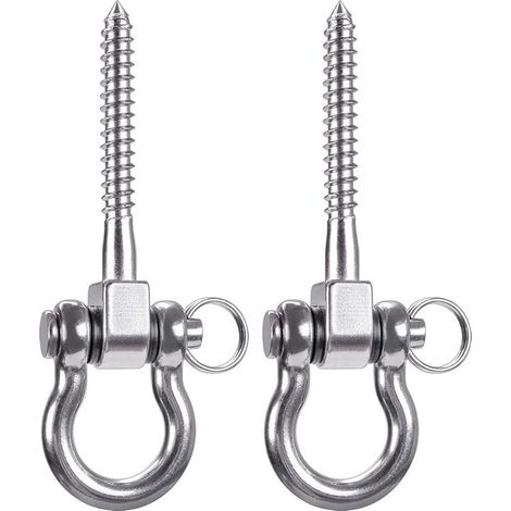 2 Pièces 250KG Capacité Acier Inoxydable Crochet De Plafond, Suspension Trainer Kit de Suspension pour Chaise accrochante, Lampe accrochante, hamac, Sac de Boxe, entraneur de Bride (1/5)