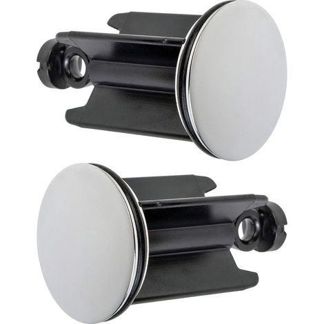 Bouchon de Lavabo de Salle de Bain Universel Ø 40 mm, Lot de 2, Bouchon d’évacuation Chromé, Constitué de Laiton, avec Joint en Caoutchouc, Bouchon Réglable en Hauteur, Bonde de Baignoir (1/5)