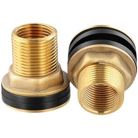 2 Pièces Laiton Réservoir d'Eau Tuyau d'Eau Raccord, 3/4" Raccords de Réservoirs D'eau en Laiton Robuste pour Réservoirs D'eau, Barils de Stockage, Accessoires de Plomberie Domestique