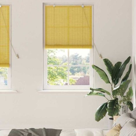 42006865 Store enrouleur avec des rideaux Jaune 80 x 220 cm Bambou (1/5)