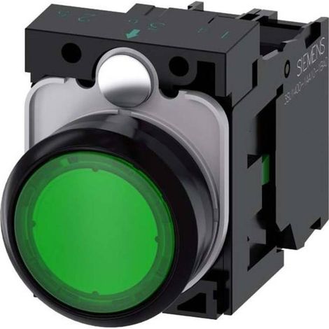 Siemens 3SU11020AB401BA0 3SU1102-0AB40-1BA0 Pulsante illuminato Anello frontale in plastica, Piatto Verde 1 pz. (1/5)
