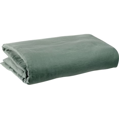 VIVARAISE - Housse de couette Zeff en lin 100% - Taille 260 x 240 cm - Couleur Thym - Vivaraise (1/2)