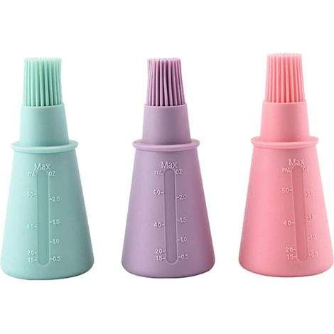 Filiyano-Brosse à huile pour barbecue tricolore, spatule à crêpes, avec couvercle/souple/doux, idéale pour la cuisine domestique (1/5)