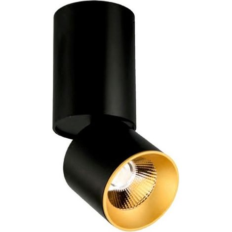 LAMPARA LED DE TECHO TUBULAR DIRECCIONABLE 10W 3000K 24º 230V NEGRO interior dorado (1/3)
