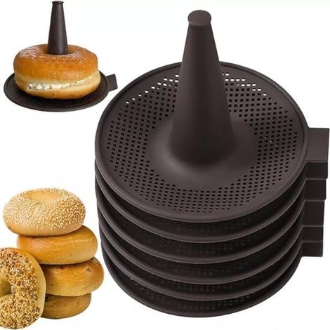 6 teilig Kaffeefarben Donut Backformen Donut Backform Set Teigformen für Bagels und Donuts Hitzebeständig Leicht zu reinigen und zu verstauen (1/5)