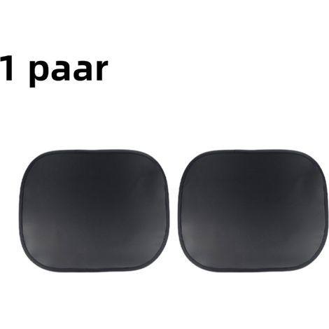 paire - Pare-soleil pour vitres de voiture - Film électrostatique noir - Adsorption - Protection solaire et isolation thermique - Rideau pare-soleil - Carré - Lunette arrière - Noir (1/5)