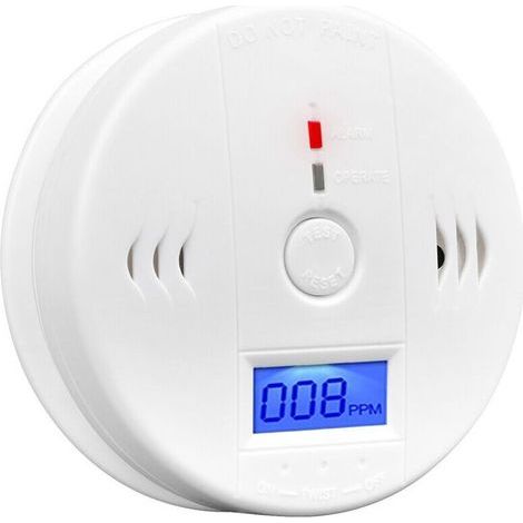 Détecteur de monoxyde de carbone Alarme Détecteur de CO Capteur d'alarme avec écran LCD Fonction mémoire Fonctionne sur piles pour maison chambre salon usine hôtel (1/5)