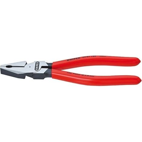 KNIPEX 02 01 180 Pinza universale tipo forte rivestiti in resina sintetica atramentata nera 180 mm