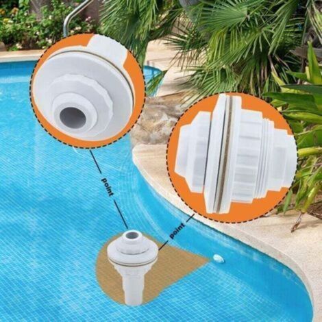 pair Raccord de jet de retour complet pour piscine hors sol, connecteur mural pour piscine hors sol, assemblage d'arroseur de retour avec clip et ruban adhésif