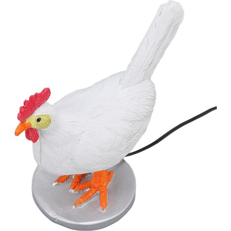 Lustige LED-Hühnerlampe, realistische Tischlampe aus Kunstharz in Eierform, USB-Anschluss, Deko-Elemente, warmes Licht (1/5)