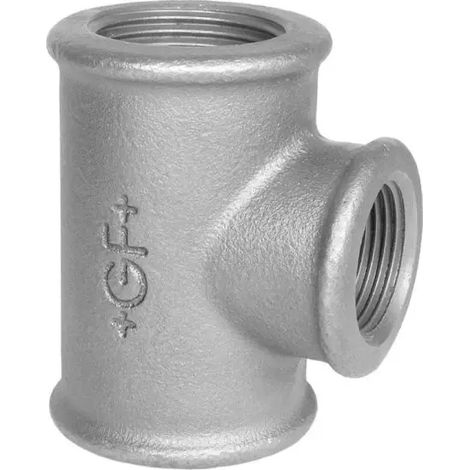 Raccordo a t ridotto femmina in ghisa malleabile zincata 2"x11/2"x2" GEORG FISCHER