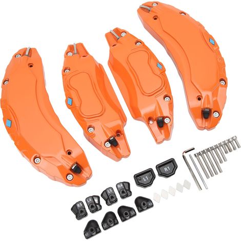Copri pinze freno in alluminio a 4 pezzi per cerchi da 18/19 pollici Tesla Model 3, colore arancione