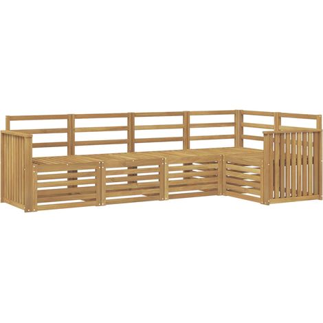 Outdoor Sofa Set 5 pcs White Solid Acacia Wood vidaXL (1/5)