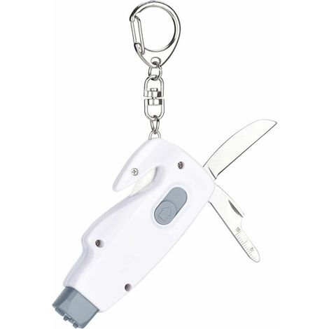 4 in 1 Window Breaker Seat Belt Cutter Safety Escape Tool Car Keychain Portable Tools for Underwater Land with Airbag Needle, Static Discharger (1/5)