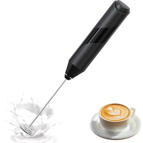 mousseur à lait électrique,Fouet Electrique Léger Mini Mixeur Convivial,milk frother,fouet electrique matcha,emulsionneur a lait,pour Café/Café au Lait/Cappuccino/Chocolat Chaud (1/5)