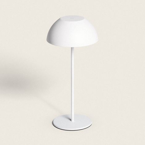 Lámpara de Mesa LED Portátil Exterior con Batería USB Recargable Mugla Blanco