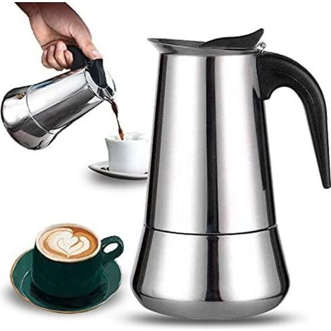 Enowelir Cafetière Italienne 12 Tasses Acier Inoxydable Compatible Tous Feux Incl Induction (1/4)