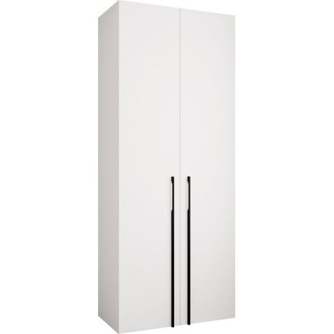 Armario Hartford 569, Blanco, 246x100x42cm, Puertas de armario: Con bisagras, Número de estantes: 8 (1/5)