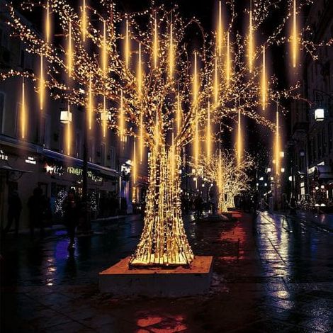 Guirlande Météore - 8 Tubes LED SMD2853 - 30 cm - Effet Pluie Étoilée - IP65 - Extérieur - 192 LED - 4 m - 1 Pièce (1/5)