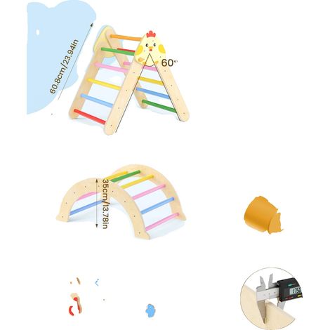 Aire de jeux pour enfants, ensemble d'escalade 7-en-1, toboggan réglable, comme image (1/2)