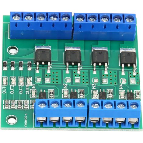 Module de pilotage MOS 4 voies, carte amplificatrice à effet de champ pour PLC, entrée PWM 3‑20V, sortie DC 3.7V‑27V (1/5)