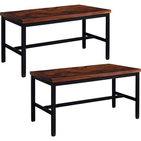 Set di 2 panche Relaxdays, sala da pranzo, panca salvaspazio, HLP: 51x108x32 cm, panca cucina, metallo, industriale/nera
