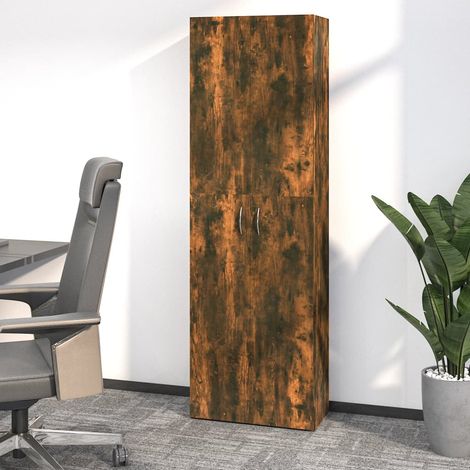Büroschrank Räuchereiche 60x32x190 cm Holzwerkstoff vidaXL