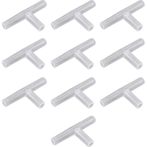 Lot de 10 raccords de tuyau d'air en T à 3 voies, en plastique transparent de 4 mm pour aquarium (1/5)