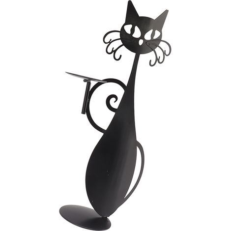 Bougeoir décoratif en forme de chat, résistant et durable, idéal pour la décoration intérieure, les mariages et les dîners. (1/5)