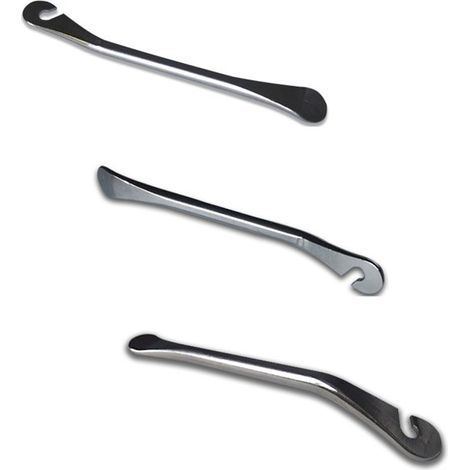 QAZQA Démonte-Pneus Velo 3pcs, Levier Demonte Pneus de Vélo,Démonte-Pneu en Acier Inoxydable, Leviers de Pneu en Métal, Outil de Remplacement de Pneu de Vélo (1/5)