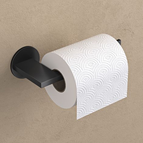 doporro Toilettenpapierhalter ohne Bohren, Klopapierhalter, Moderner Klorollenhalter aus Edelstahl mit Kleber, WC Papier Halterung für Badezimmer, Matt Schwarz Lion-04 (1/5)