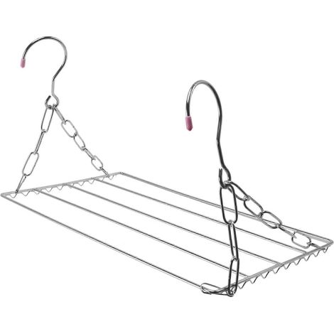 Multifunktionaler Wäscheständer, Kleiderbügel aus Edelstahl zum Aufhängen von Kleidung, Handtüchern und Socken. (1/5)