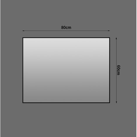 Miroir de salle de bain 60x80 cm avec cadre aluminium noir, miroir HD sans cuivre, montage horizontal et vertical (1/5)
