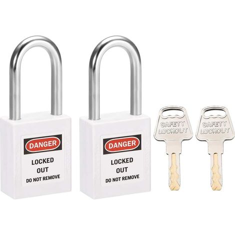 pièces blanc Lockout-Tagout-Sperren 1-1/2 Zoll mit 1 Schlüssel Kunststoff