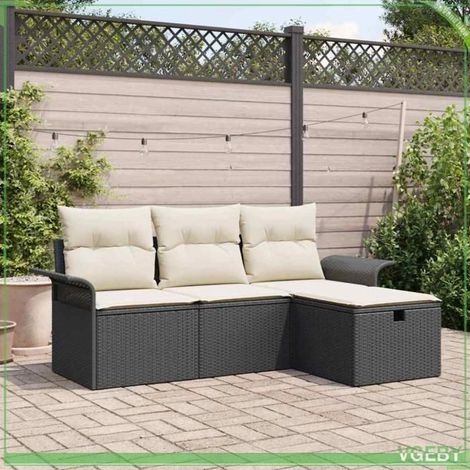 Ensemble de canapé de jardin - FAFEICY - 3360178 - 4 places - Poly rotin - Modulaire avec rangement (1/5)