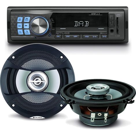 Pack sono voiture Autoradio Muse M-199 DAB 160 Watts + 2 hauts parleurs 13cm 100W