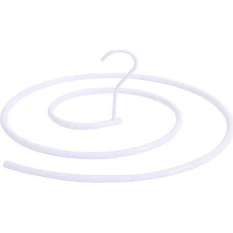 Cintre en spirale inox antirouille, gain de place, pour grands draps, couettes, rideaux, blanc, rangement linge de lit. (1/5)
