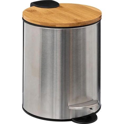 Poubelle de Salle de Bain Bambo 3L Argent (1/4)
